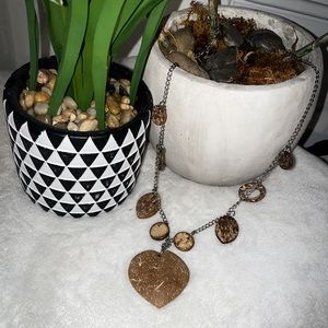 ~18 inch Necklace Chain w/ Wooden “Charms”